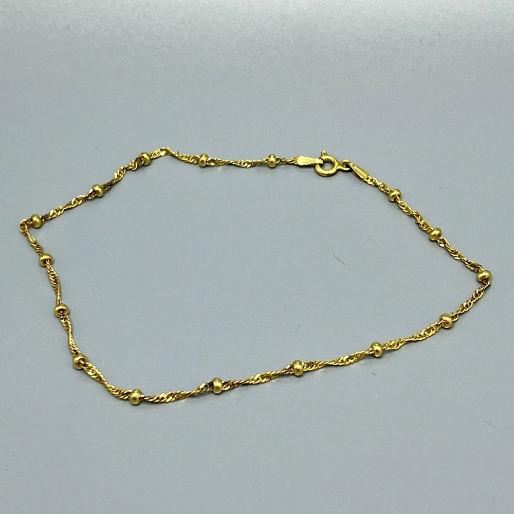 Danegraft Gold Over Sterling Silver Ankle Chain 10”